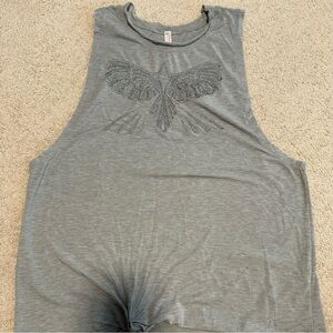 Free people fp movement muscle top embroidered eagle